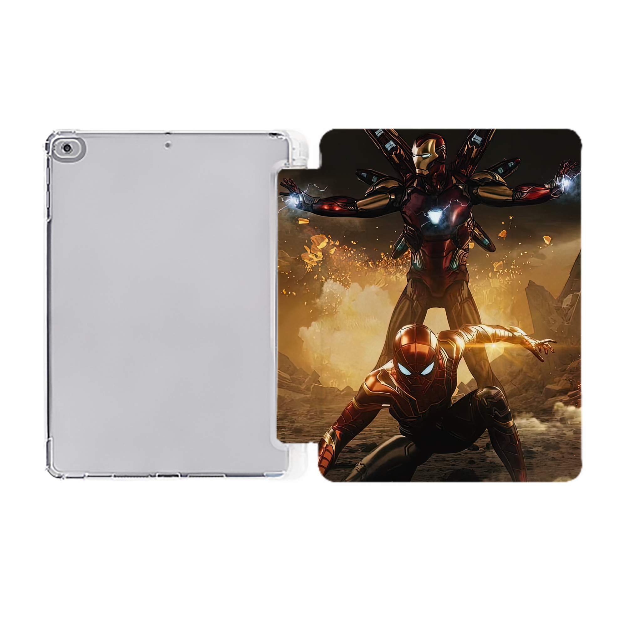 （画像用） Spider Man スパイダーマン IPad ケース ペン収納付き 三つ折りスタンド PUレザー×シリコン 対応機種9.5/10.5/10.9インチ